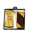 Men's Polyester Brown/Gold Satin dual colors classic Bowtie with hankie - Men's Neck Ties - Mens Dress Tie - Trendy Mens Ties