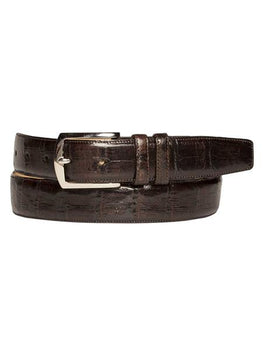 Men's Mezlan Belts Brand Soft Nubuck Backing Genuine Crocodile Brown Skin Handmade Cinturon De Cocodrilo