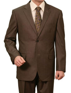 Men's Brown Pin Stripe ~ Pinstripe 2 Button Front Closure Suit