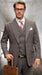 Brown Plaid - Vested Suits - Statement Brand - Vested Suits Wool Suits - Suits With Double Breasted Vest - Windowpane Pattern - 100% Percent Wool Fabric Suit - Worsted Wool Business Suit