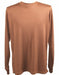 Brown Shiny Long Sleeve Mock Neck Shirt For Men