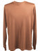 Brown Shiny Long Sleeve Mock Neck Shirt For Men