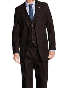 Men's 3 Piece Heather Brown Suit