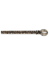 Beige Brown / Beige Cafe All-Over Genuine Stingray Tiger Pattern Design Finish Belt
