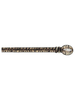 Beige Brown / Beige Cafe All-Over Genuine Stingray Tiger Pattern Design Finish Belt