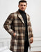 Plaid Wool Overcoat – Brown & Camel Mixed Color Topcoat