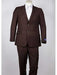 Men's Slim Fit Chocolate Dark Brown 2 Button PinstripeSuit