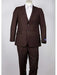 Men's Slim Fit Chocolate Dark Brown 2 Button PinstripeSuit