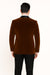 Mens Brown Velvet Tuxedo with Black Satin Shawl Lapel – One Button Formal Suit Jacket