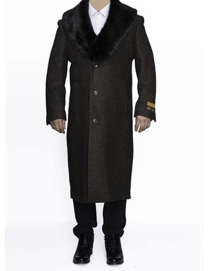 Men's Brown Winter Men's Topcoat Sale