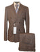 Rossiman Brown & Blue Vintage Glen Plaid Suit with Windowpane Pattern