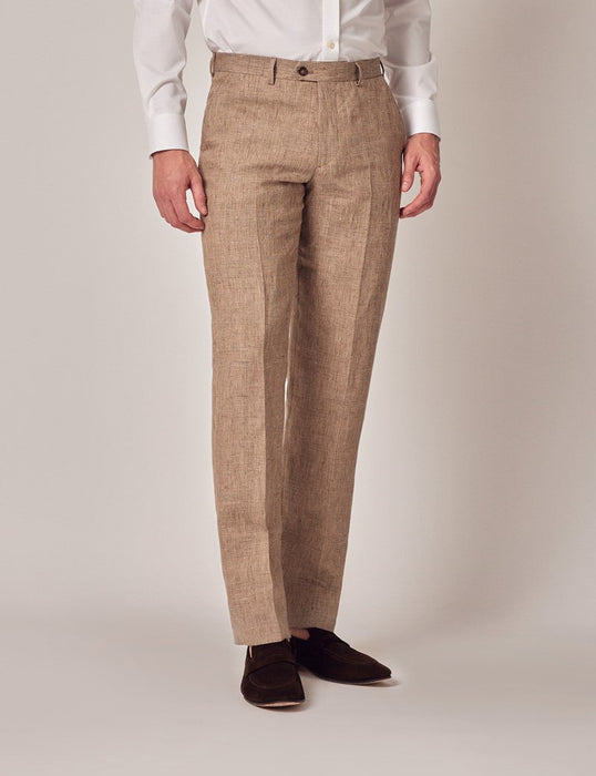 Mens Linen Suit For Beach Wedding - Summer Suit in Brown