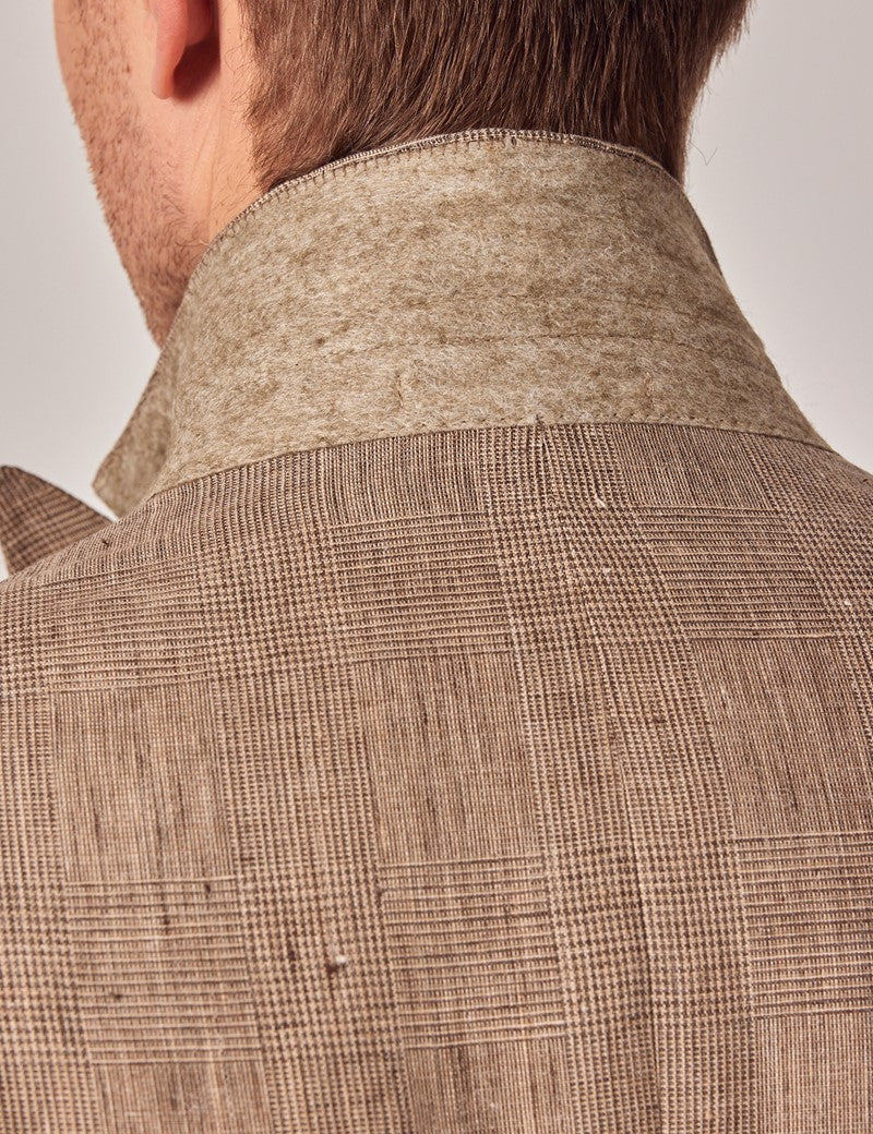 Mens Linen Suit For Beach Wedding - Summer Suit in Brown