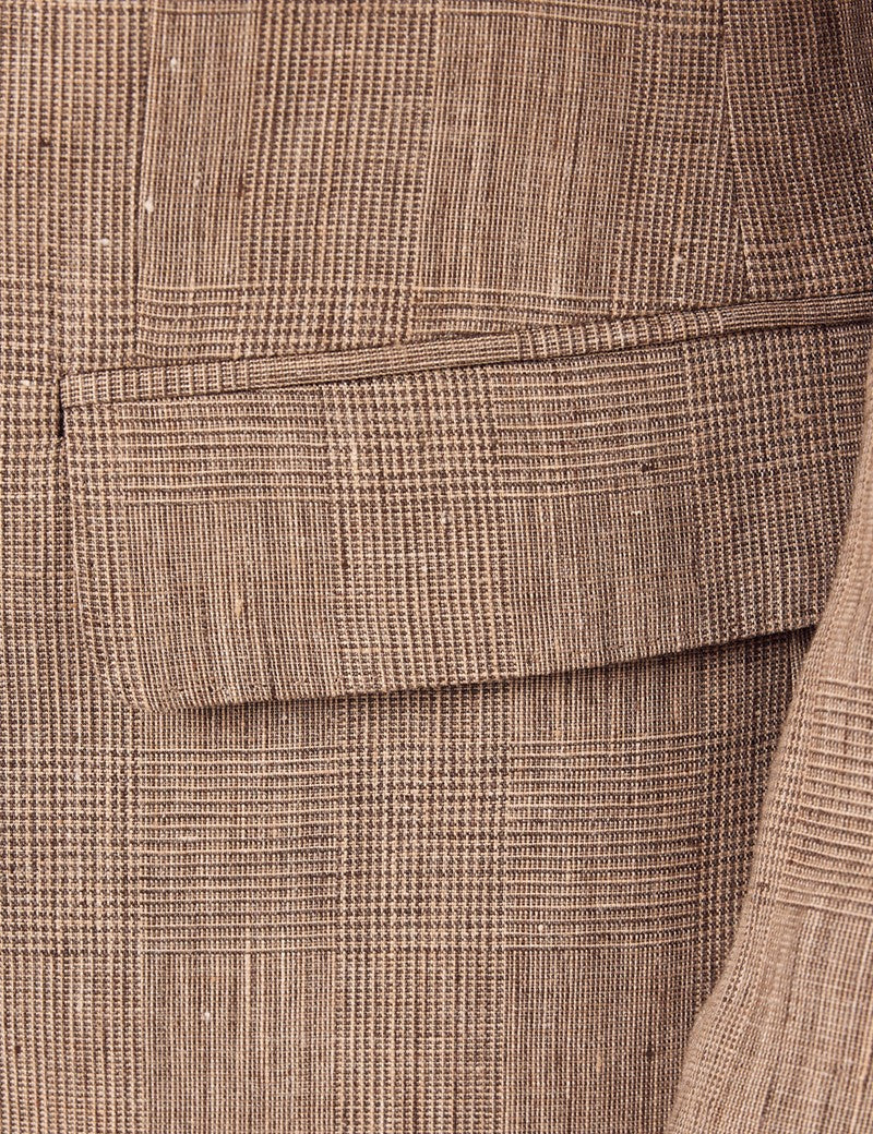 Mens Linen Suit For Beach Wedding - Summer Suit in Brown