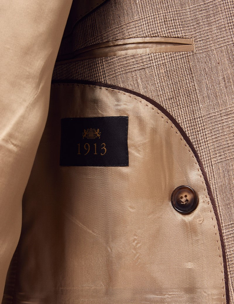 Mens Linen Suit For Beach Wedding - Summer Suit in Brown