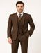 Men's Brown Pinstripe 3-Piece Suit with Matching Vest – Classic Fit Business and Formal Attire