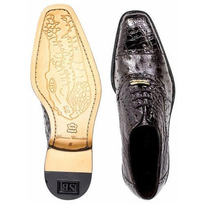 Belvedere Onesto Mens Brown Ostrich Croco Cap Toe Shoes 1419 - Image 2