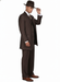 Men’s Brown Pinstripe 3-Piece Suit – Classic Wide Lapel Zoot Suit Classic Fit Pleated Pants