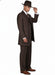 Men’s Brown Pinstripe 3-Piece Suit – Classic Wide Lapel Zoot Suit Classic Fit Pleated Pants