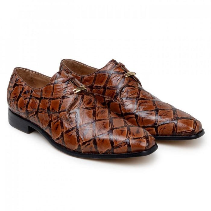 Belvedere Men's Brown Pirarucu Dress Shoes Renzo