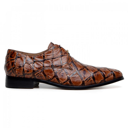 Belvedere Men's Brown Pirarucu Dress Shoes Renzo - Image 3