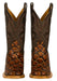 Brown Pirarucu Fish Print Boots Square Toe