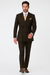 Men's Brown Plaid Double-Breasted Wool Suits – Classic Windowpane Two-Piece Formal Suits By Rossiman