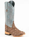 Ferrini Bronco Men's Print Pirarucu Fish Square Toe Boots Handcrafted Brown