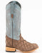 Ferrini Bronco Men's Print Pirarucu Fish Square Toe Boots Handcrafted Brown