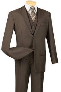 Mens Vinci Two Button Classic Brown Suit