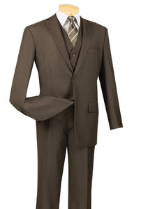 Mens Vinci Two Button Classic Brown Suit