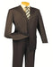 Three Button Suit - Classic Fit Pleated Pants - Mens Classic 3 Button Regular Fit Brown Suit