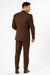 Three Button Suit - Classic Fit Pleated Pants - Mens Classic Fit 3 Button Vested Single Pleated Coco Brown Pant Suit