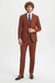 Men’s Orangish Rust Brown Three-Piece Suit –   Slim Fit Jacket, Vest and Tailored Pants in Brick Color