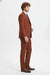 Men’s Orangish Rust Brown Three-Piece Suit –   Slim Fit Jacket, Vest and Tailored Pants in Brick Color