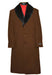 Brown Fur Collar 3 Button Wool Ankle length Overcoat ~ Long men's Dress Topcoat - Winter coat