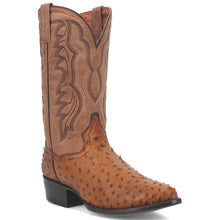 Dan Post Men's Saddle Brown and Chocolate Tempe Full Quill Ostrich Boot