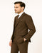 Men's Brown Pinstripe 3-Piece Suit with Matching Vest – Classic Fit Business and Formal Attire