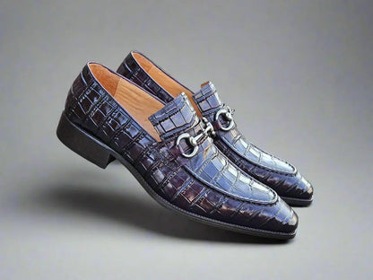 Buckle Loafer w Gator Embossed Leather - Image 11