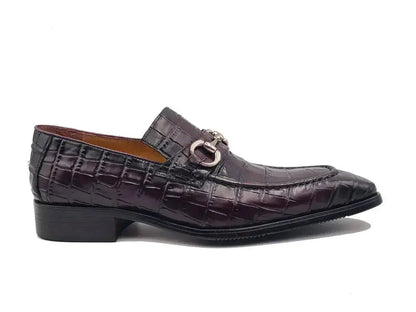 Carrucci Buckle Loafer: Gator Embossed Leather Loafer
