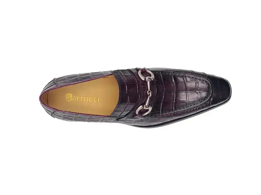 Carrucci Buckle Loafer: Gator Embossed Leather Loafer