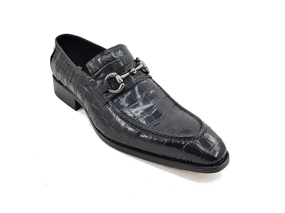 Carrucci Buckle Loafer: Gator Embossed Leather Loafer