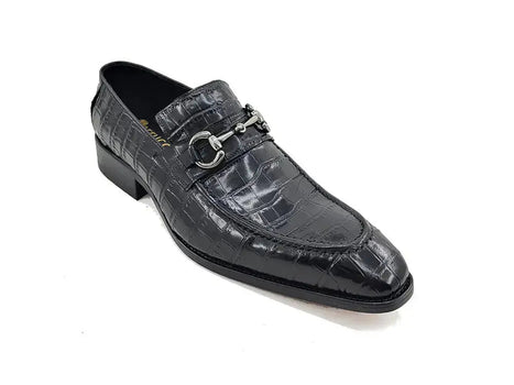 Carrucci Buckle Loafer: Gator Embossed Leather Loafer
