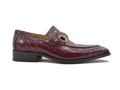 Carrucci Buckle Loafer: Gator Embossed Leather Loafer