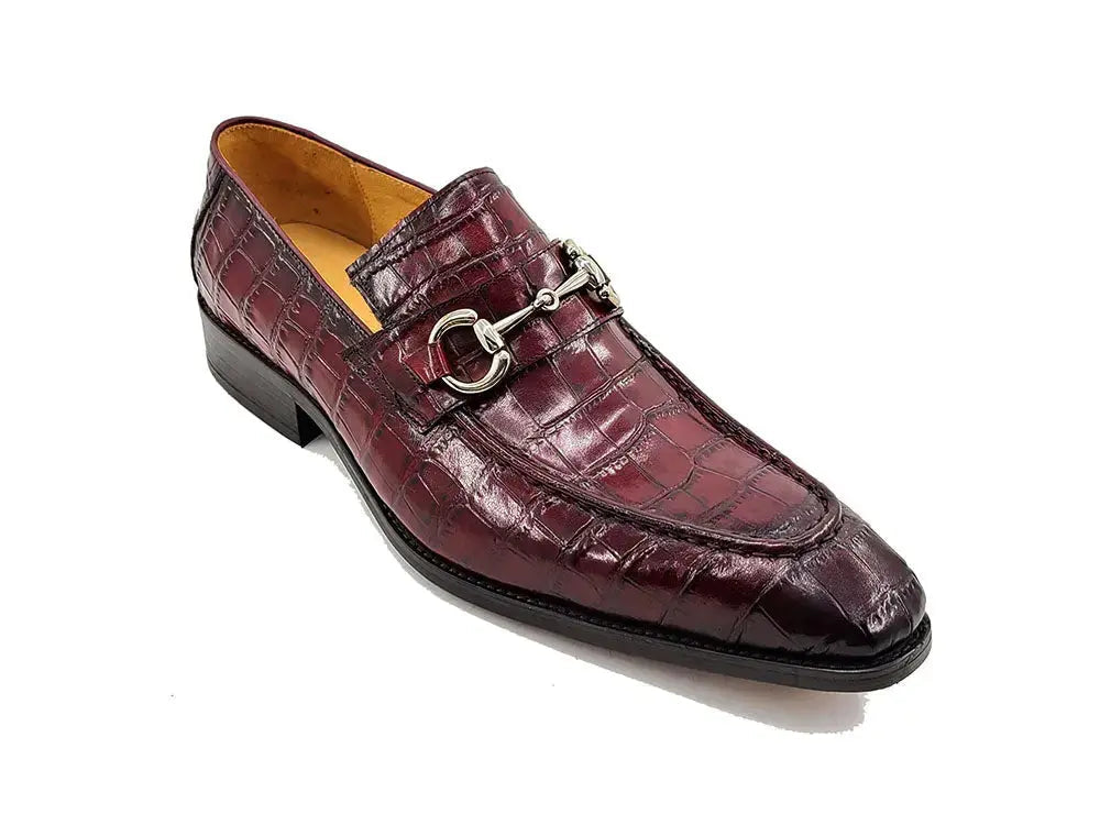 Carrucci Buckle Loafer: Gator Embossed Leather Loafer