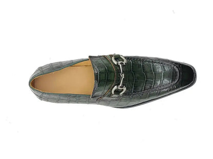 Carrucci Buckle Loafer: Gator Embossed Leather Loafer