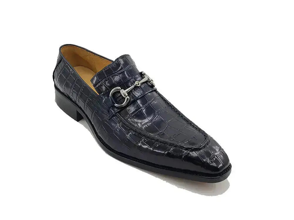 Carrucci Buckle Loafer: Gator Embossed Leather Loafer