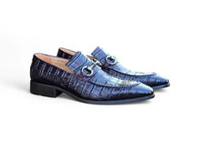 Carrucci Buckle Loafer with Gator Embossed Leather