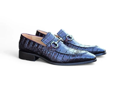Carrucci Buckle Loafer: Gator Embossed Leather Loafer