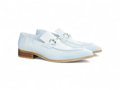 Carrucci Buckle Loafer: Gator Embossed Leather Loafer